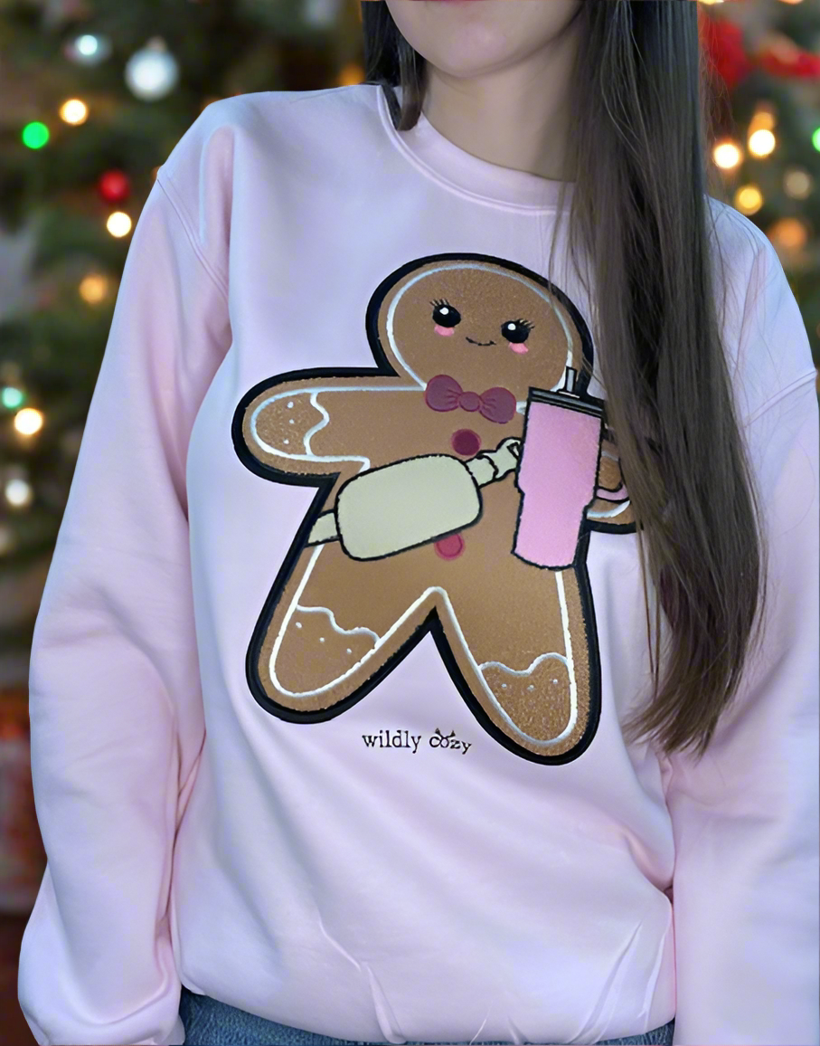 Gingerbread Girlie Patch Sweatshirt Pink