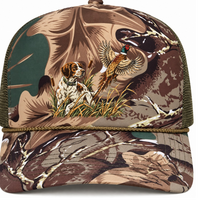 Bottom Leaf Camo Snapback Hat Faux Embroidery Duck Hunt