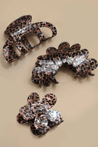 JUMBO ANIMAL LEOPARD PRINT HAIR CLAW CLIPS | 40H1016