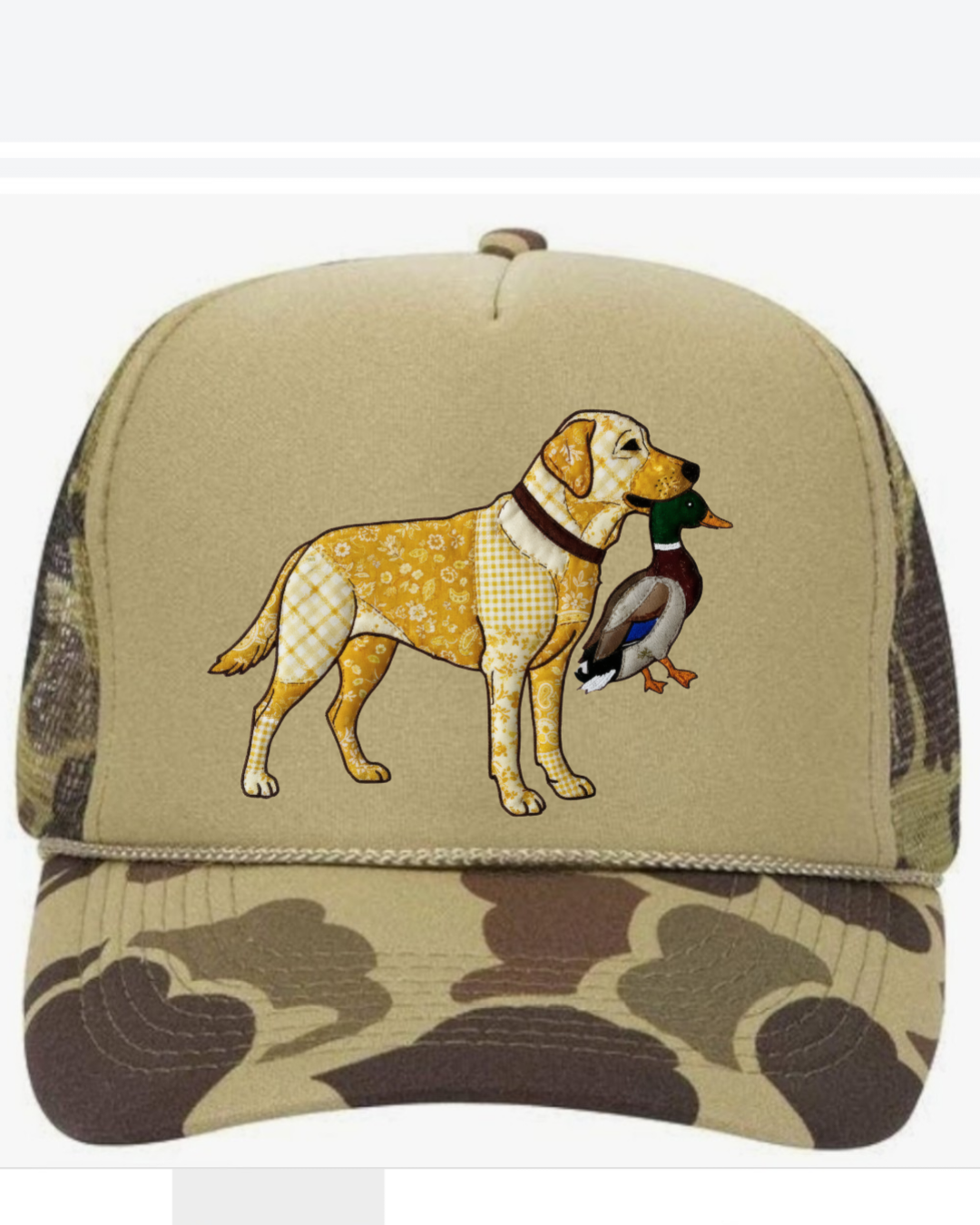 Faux Patchwork Duck Hunting Snapback Hat