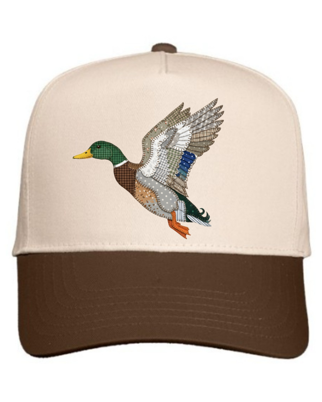 Faux Patchwork Duck Hunting Snapback Hat