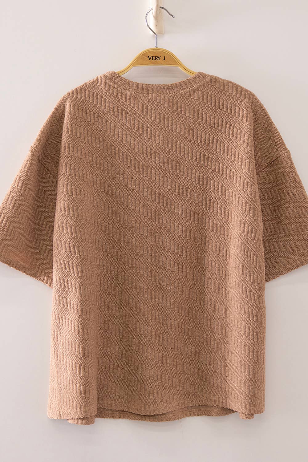 NT12901-Textured Short Sleeve Top