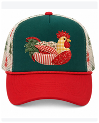 Christmas Faux Patchwork Snapback Trucker Hat Duck Hunting