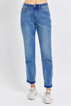 Mid Rise Rigid Magic Release Hem Boyfriend Jeans