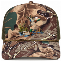 Bottom Leaf Camo Snapback Hat Faux Embroidery Duck Hunt