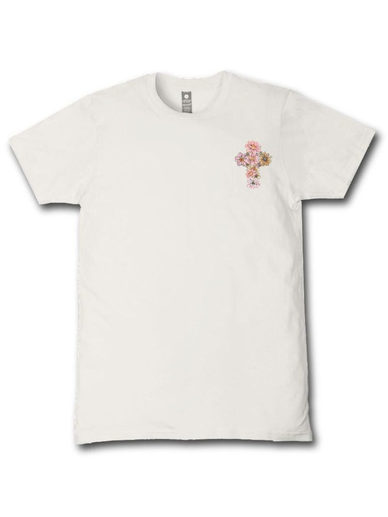 Simply Southern Short Sleeve Floral Cross SS-SOUL-LINEN