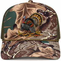Bottom Leaf Camo Snapback Hat Faux Embroidery Duck Hunt