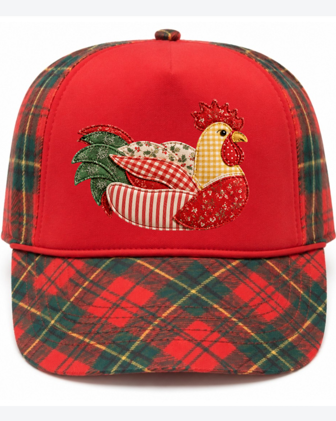 Christmas Faux Patchwork Snapback Trucker Hat Duck Hunting