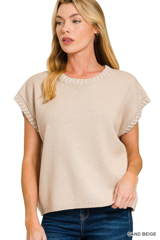 Sleeveless Knit Sweater Vest