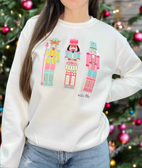Nutcracker Trio Patch Sweatshirt White
