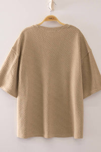 NT12901-Textured Short Sleeve Top