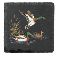 Black Slate Drink Coasters Hunt Fish Duck