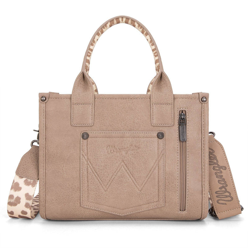 PRE-ORDER Wrangler Cow Print Concealed Carry Tote/Crossbody - Tan