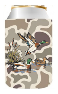 Camo Duck Can Cooler Sleeve Cover