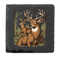 Black Slate Drink Coasters Hunt Fish Duck