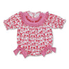 Short Sleeved Mama's Bestie Smocked Bow Baby Girl's Romper