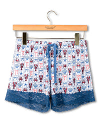 Pajama Shorts W/ Lace Trimming