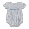 Pink bow short sleeves baby girls romper