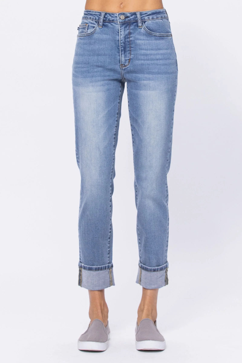 Hi Waist Vintage Wash Boyfriend Jeans 88337