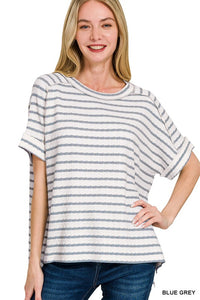 Textured Striped Knit Top