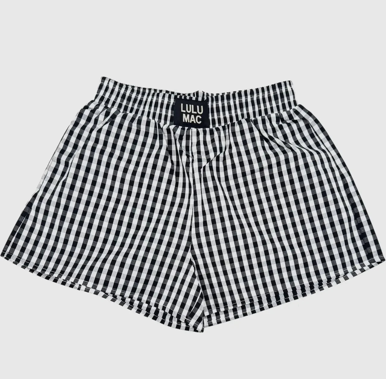 Lulu Mac Gingham Boxer Shorts W/ Pockets