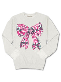 Pink Camo Bow Crewneck CREW-PINKBOW-FURRY
