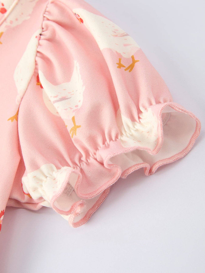 Farm Spring Chicken Print Girls Ruffle Dress – Booskies Boutique