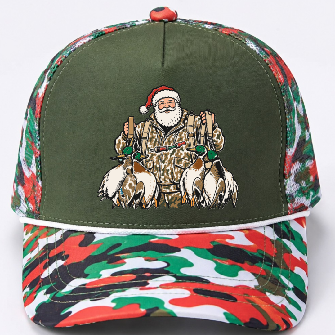 Christmas Camo Duck Hunting Snapback Hat