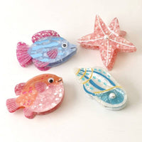 Seaside Nautical Fish Starfish Conch Hair Clips | 40H1078