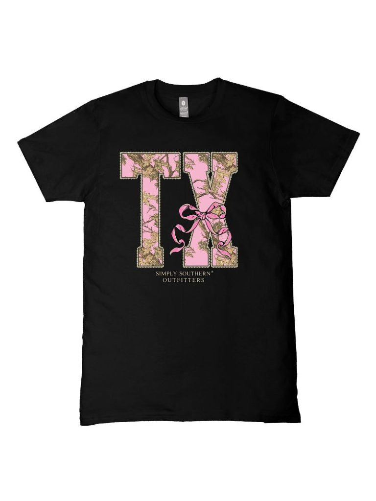 Camo TX State Shirt SS-STATE-TX-BLK