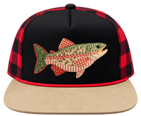 Christmas Faux Patchwork Snapback Trucker Hat Duck Hunting