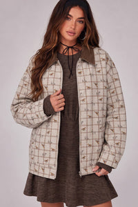 NJ90492-Western Horse Print Zip Up Jacket