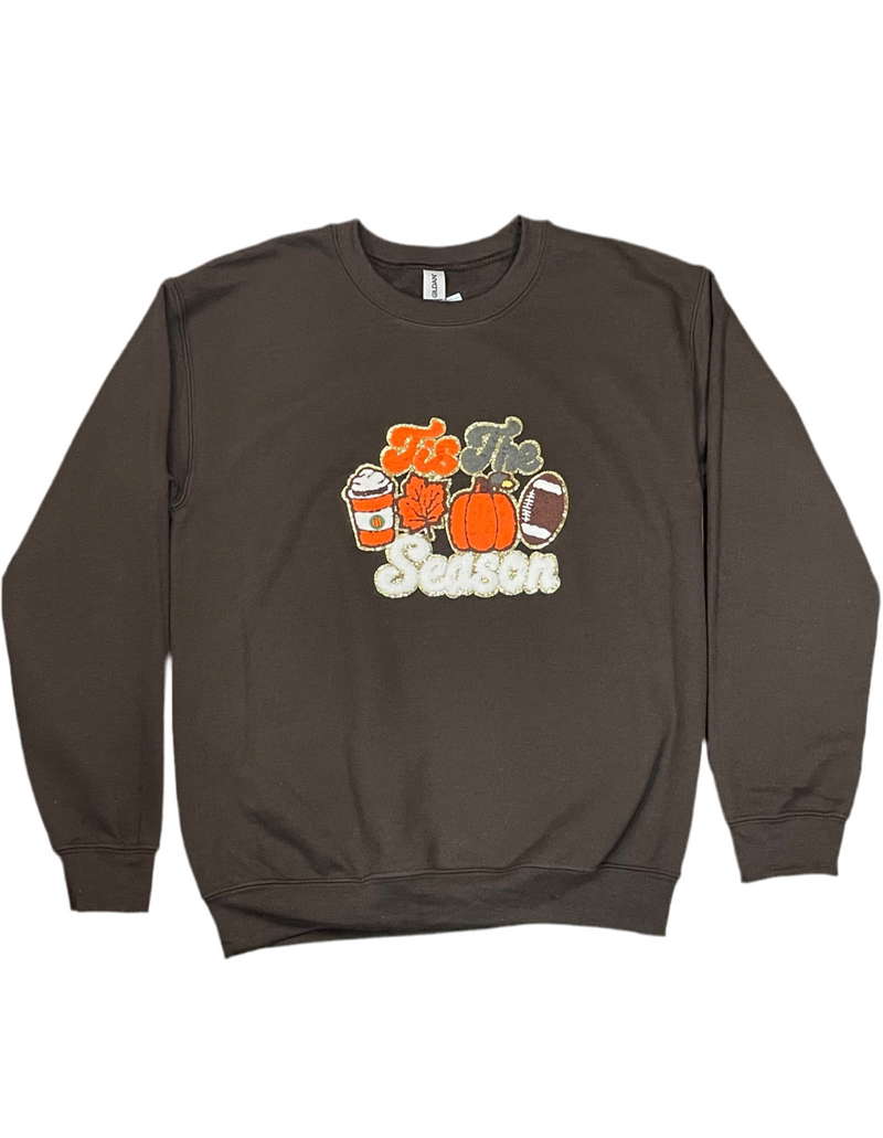 Tis the Season Fall Sweatshirt Brown