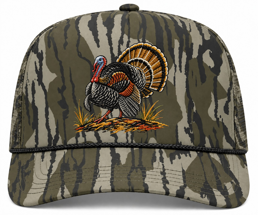 Bottom Leaf Camo Snapback Hat Faux Embroidery Duck Hunt