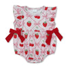 Ruffle bow strawberry tunic shorts girls spring clothes