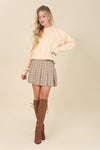 Plaid pleated mini skirt