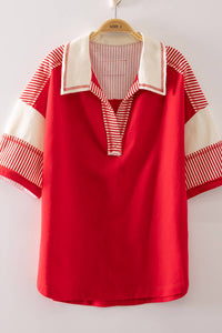 NT12803-Oversized Half Sleeve Casual Knit Top