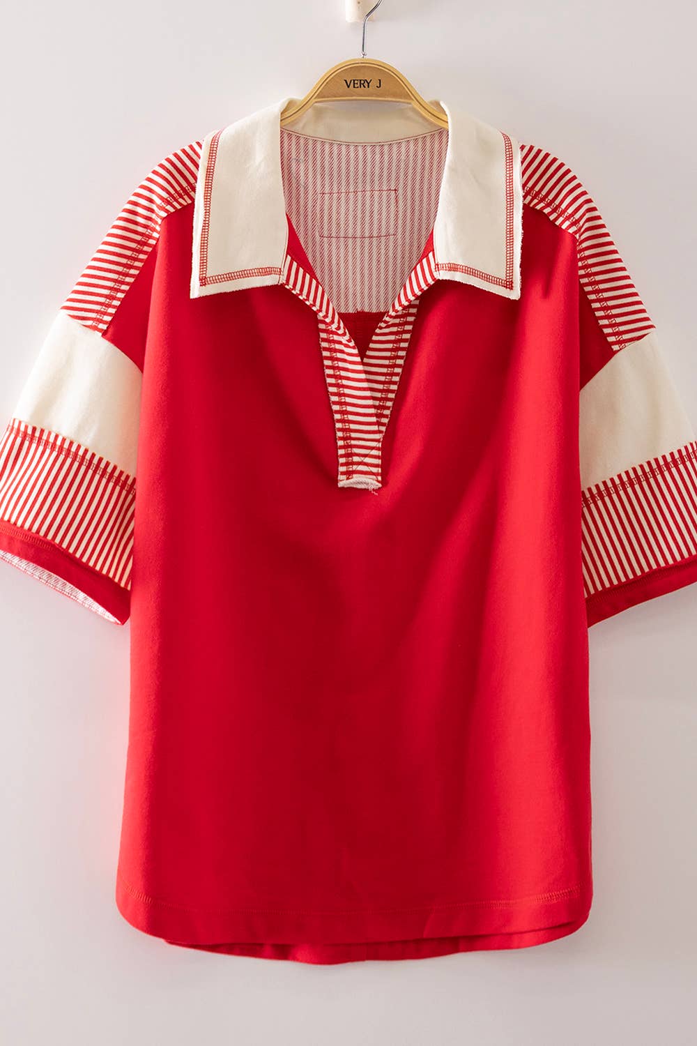 NT12803-Oversized Half Sleeve Casual Knit Top