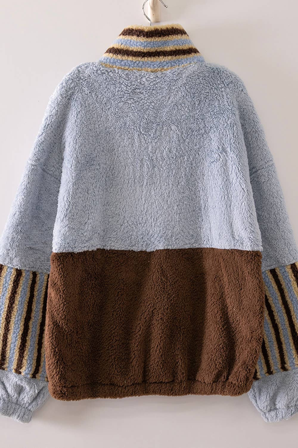 NT12840-Color Block Sherpa Half-Zip Pullover