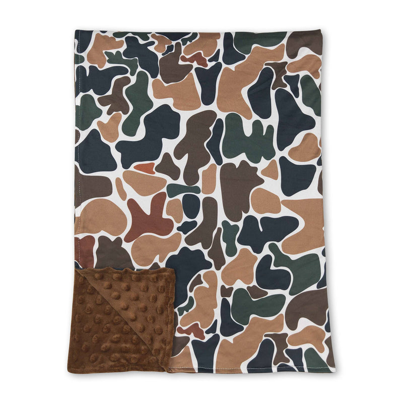 Olive polka dots bottomland camo baby kids blankets