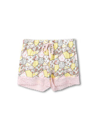 Pajama Shorts W/ Lace Trimming