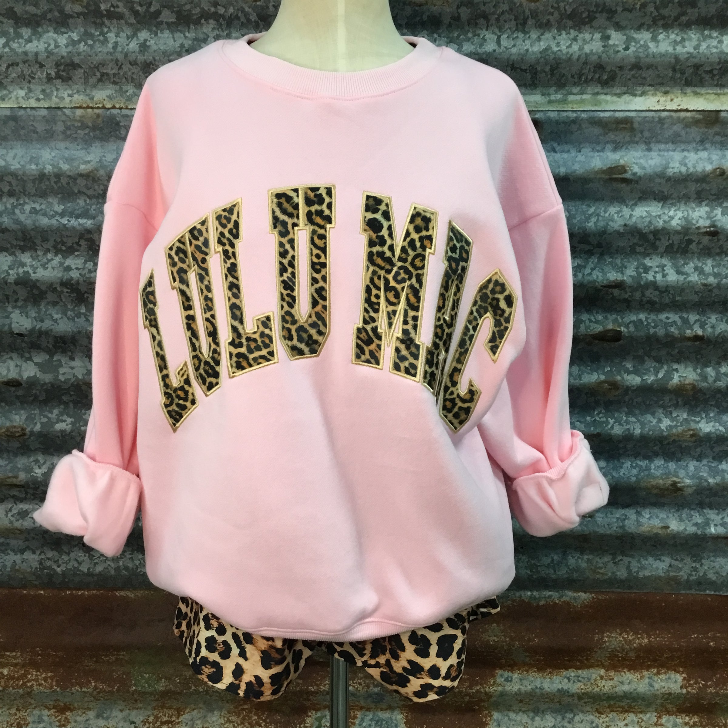 Pink Lulu Mac Leopard Sweatshirt