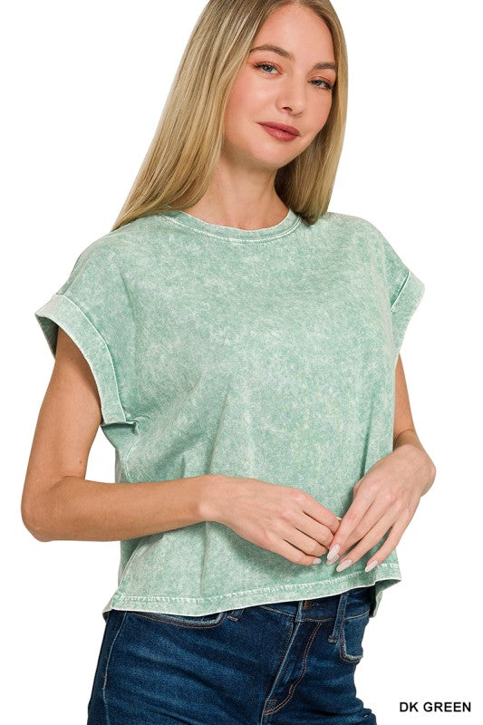 Acid Wash Cropped Top