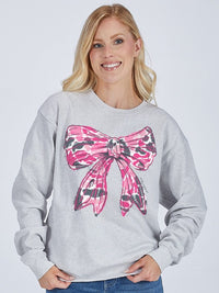 Pink Camo Bow Crewneck CREW-PINKBOW-FURRY