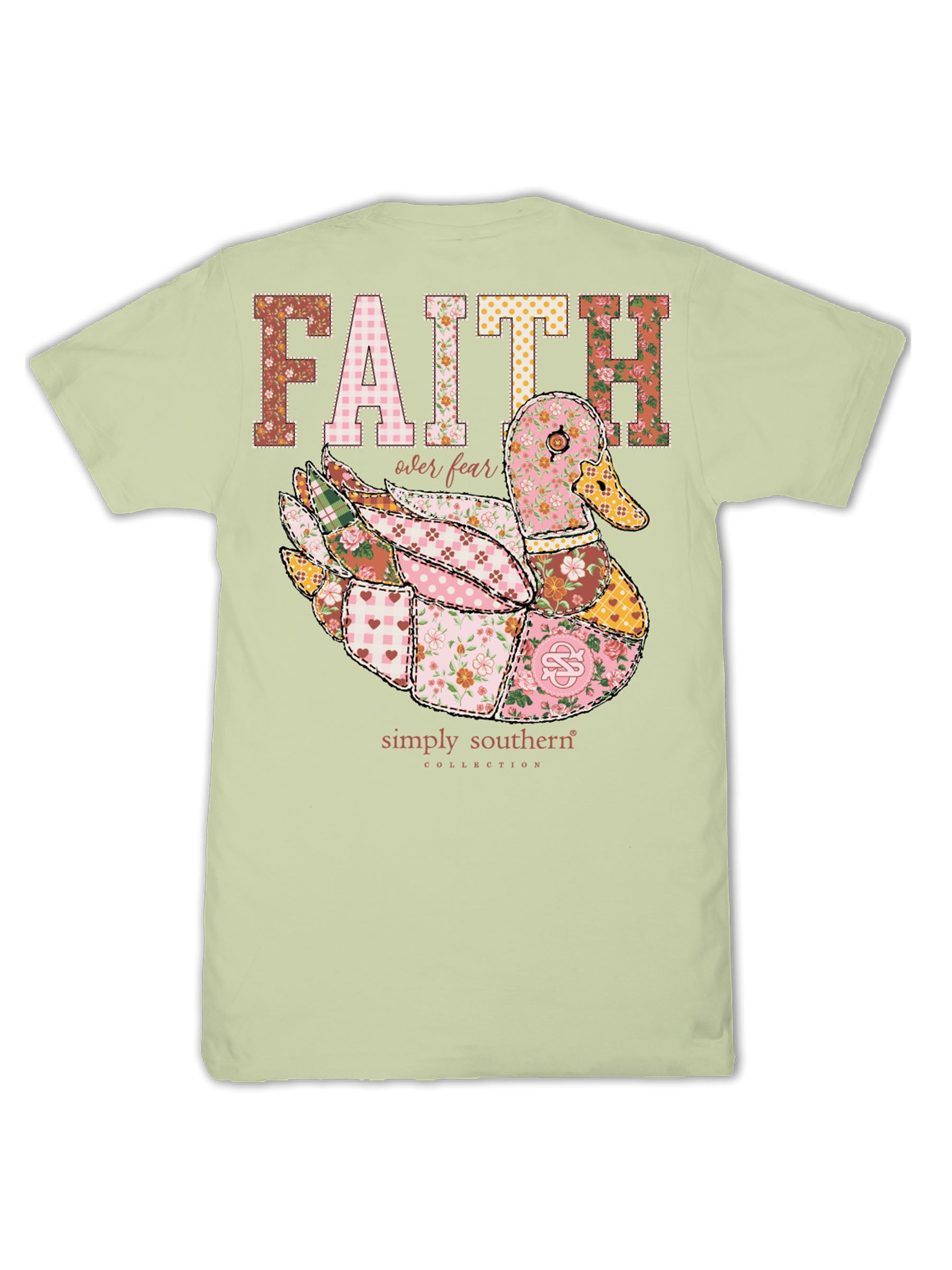 Faith Over Fear Patchwork Duck SS-FAITH-FERN