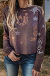 Stars and Boots Sweater Brown
