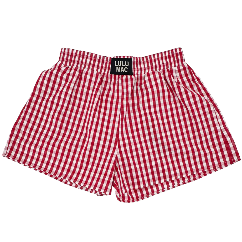 Lulu Mac Gingham Boxer Shorts W/ Pockets