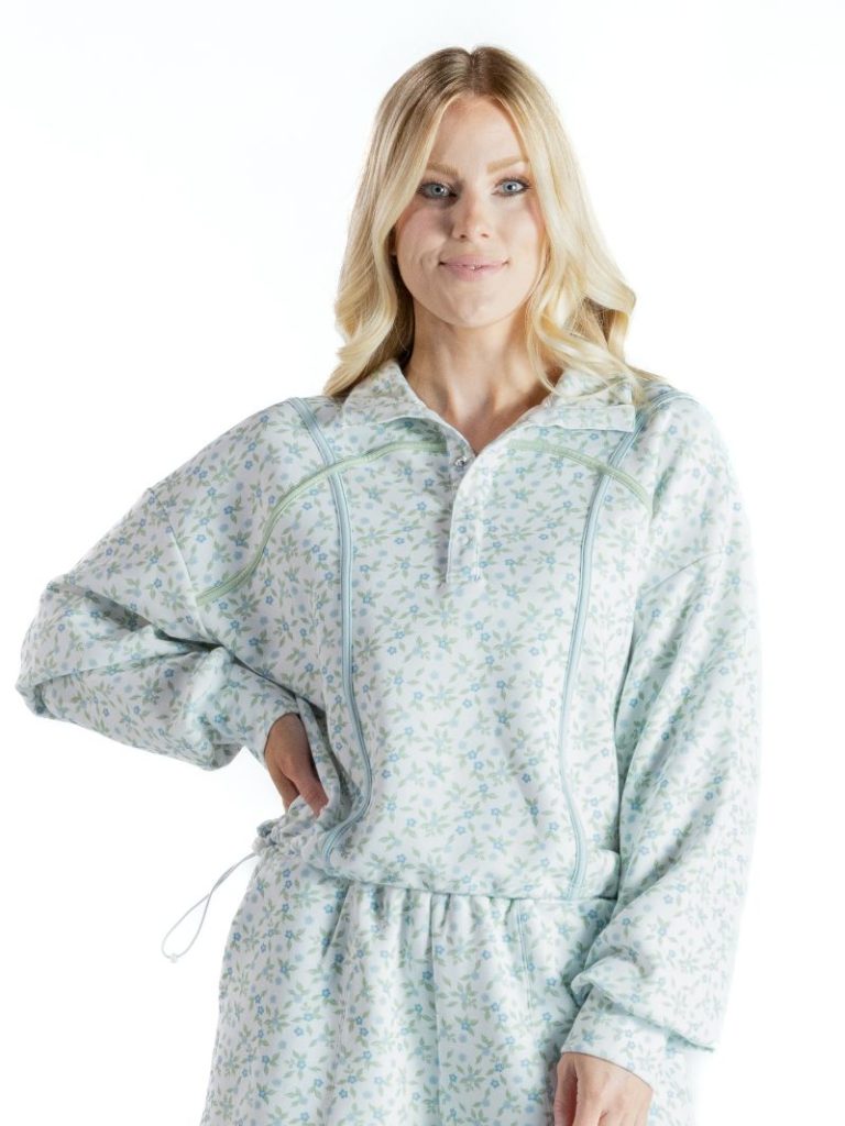 Collared Cropped Pullover W/ Cinched Waist