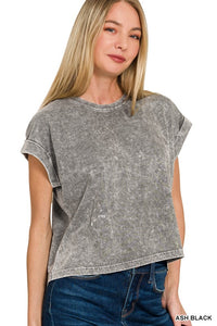 Acid Wash Cropped Top