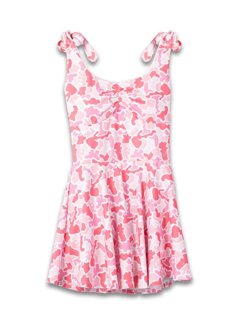Pink Camo Athletic Dress W/ Adjustable Tie Straps